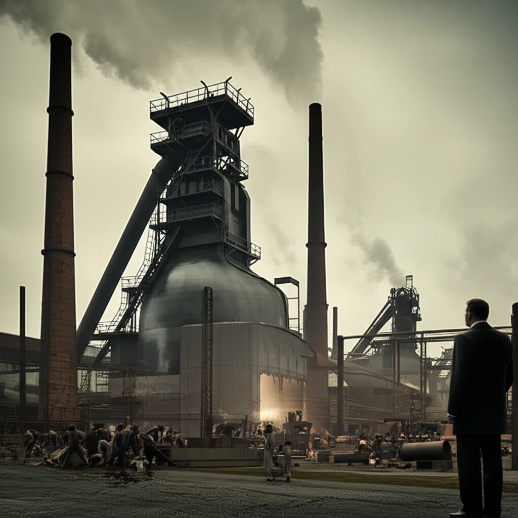 생산력과 생산 관계의 갈등을 묘사하는 이미지